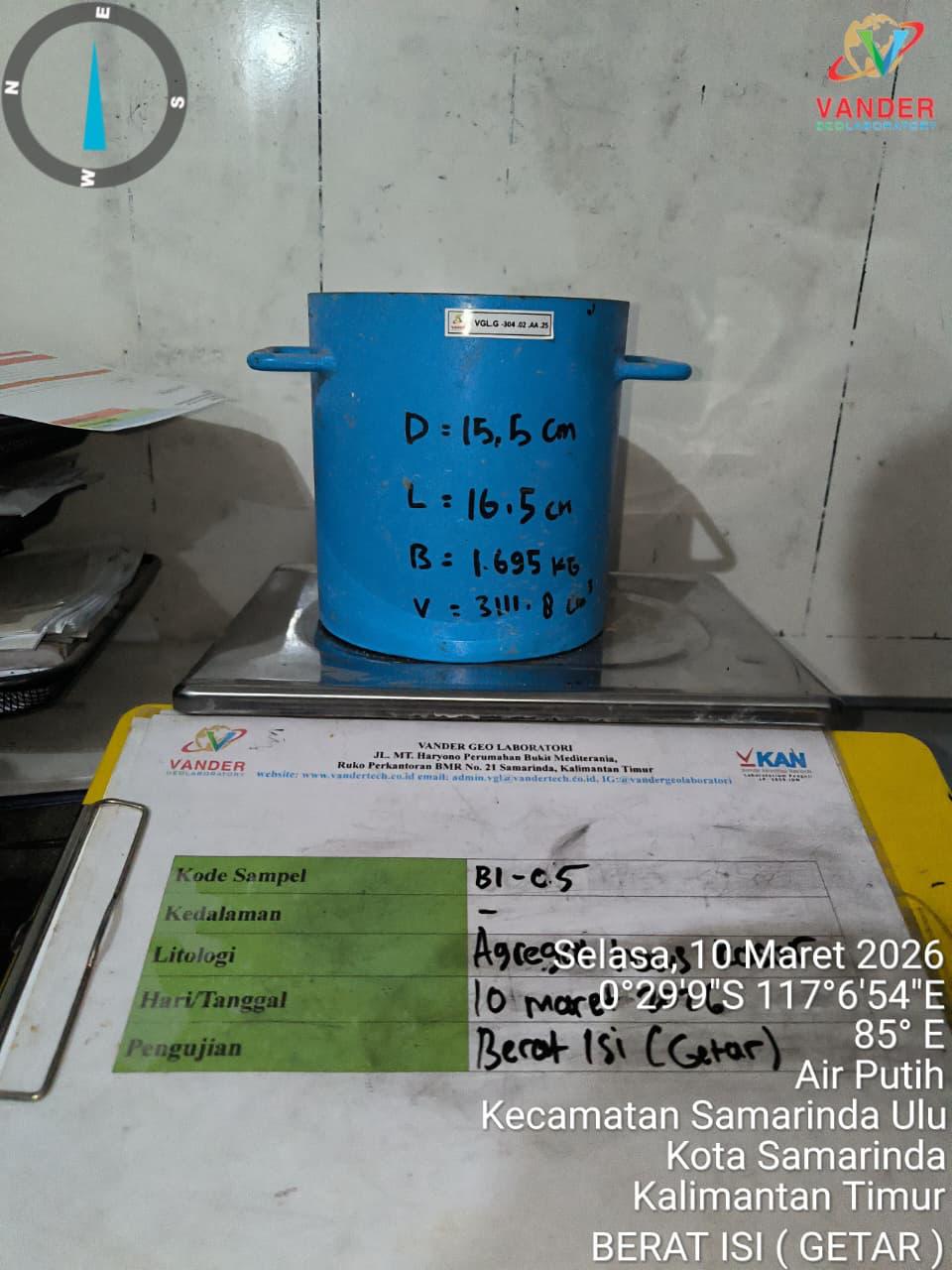 Uji Berat Isi (Getar) PT Pertamina site Sembakung